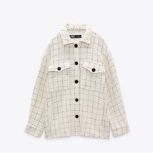 Zara textured plaid overshirt